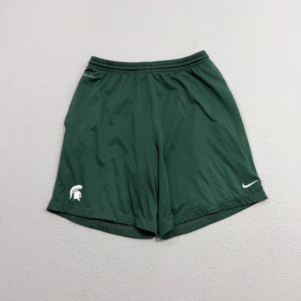Nike Shorts Medium Green Michigan State Spartans Dri-FIT Athletic Gym Pockets